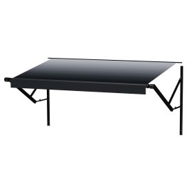 VEVOR Motorized RV Awning Complete Kit, 18' Retractable Awning with Aluminum Alloy Frame, Outdoor Trailer Awning, Fit for Most RVs(Black Fade)