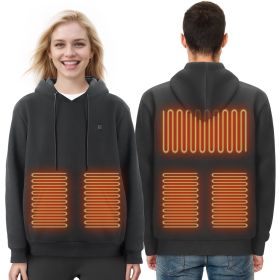 VEVOR Heated Hoodie, Unisex Heated Sweatshirt with Battery Pack 7.4V, Electric Jacket with 5 Heating Zones for Men & Women
