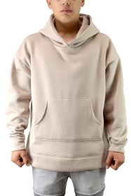 POLYESTER HOODIE (Color: TAUPE, size: S)