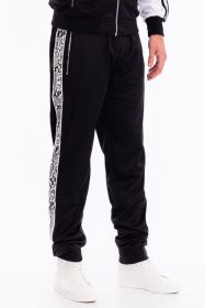 Weiv Mens Snake Side Tape Jogger Pants (Color: Black, size: S)