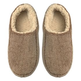 Sherpa Tan - Men's Cozy Sherpa House Slippers (Color: TAN, size: L)