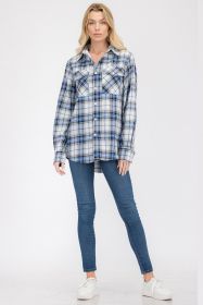 Womens Boyfriend Flannel Shirt S-L ONLY (Color: 102 WHITE SKY, size: L)