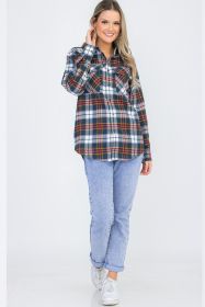 Womens Boyfriend Flannel Shirt S-L ONLY (Color: 104 GREEN GOLD, size: M)