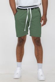 Weiv Mens French Terry Sweat Short (Color: OLIVE, size: S)