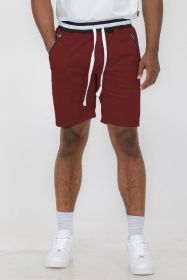 Weiv Mens French Terry Sweat Short (Color: BURGUNDY, size: XL)